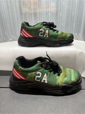 2A Second Amendment Camo American Flag Sneakers US Men-7/Female-9 New